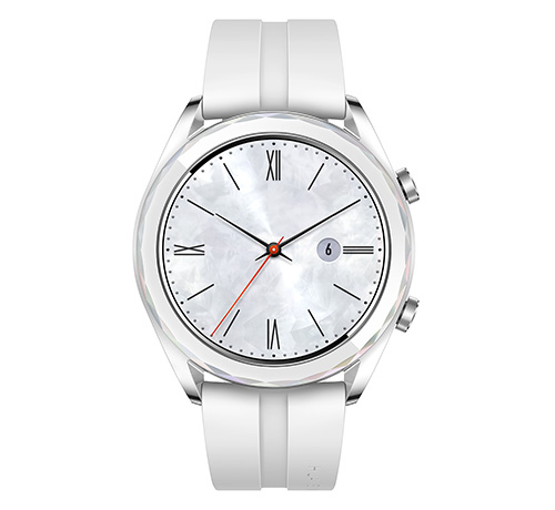 Smartwatch - Huawei Watch GT Elegant, 42x46 mm, Acero, Blanco