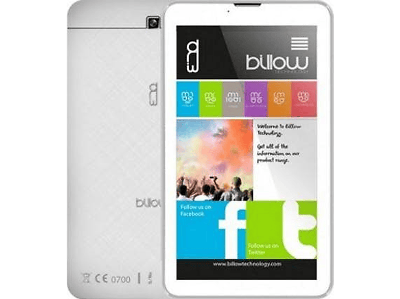 Tablet - Billow X703W-7, 8 GB, Blanco, WiFi, 7" WSVGA, 1 GB RAM, Android