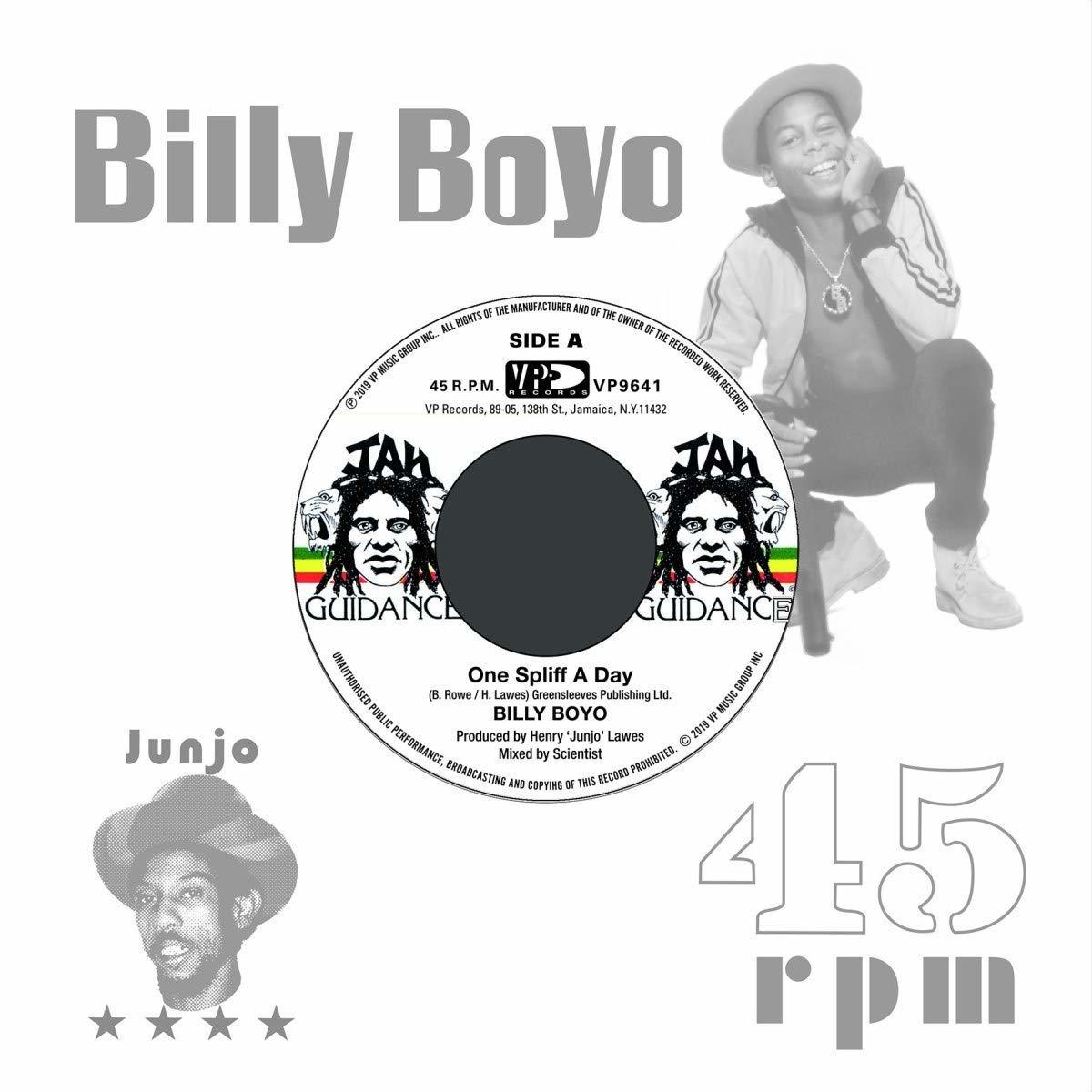 Albumcover von Billy Boyo, einem jamaikanischen Reggae-Künstler, mit Grafiken und Text.