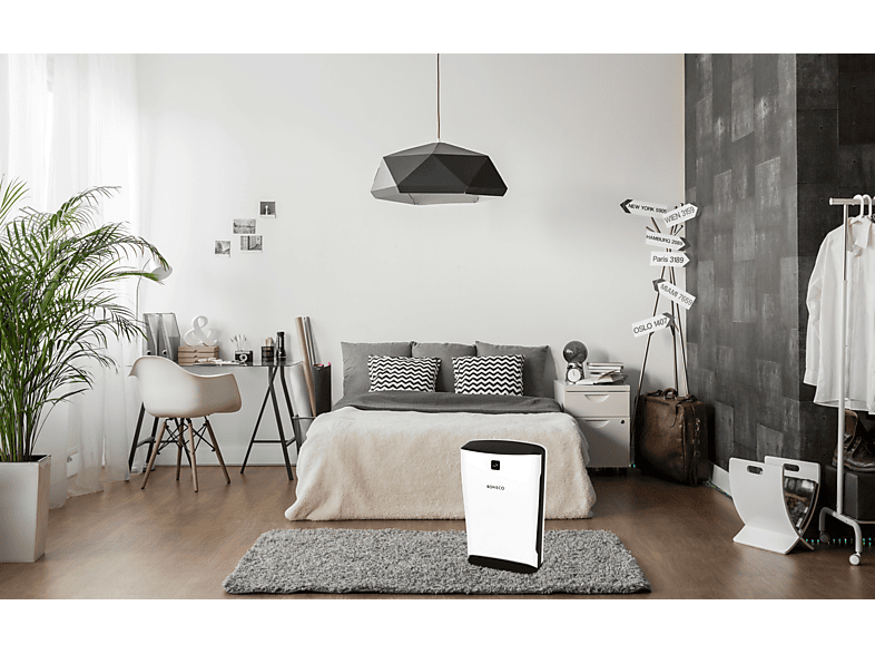 BONECO P340 Luftreiniger Weiß/Schwarz (50 Watt, Raumgröße: 40 m², 2-in-1 Filterpacket: HEPA- und Aktivkohlefilter)