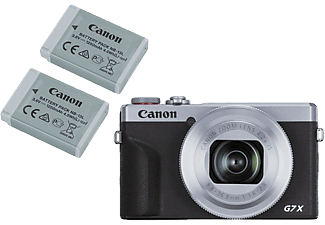 CANON G7 X Mark III digitális fényképezőgép ezüst + akkumulátor készlet