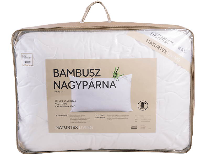 NATURTEX Bambusz nagypárna, 70x90 cm, 1200g