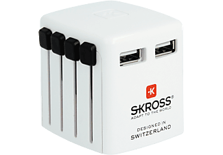 SKROSS WORLD USB Hálózati csatlakozó átalakító, beépített USB töltővel