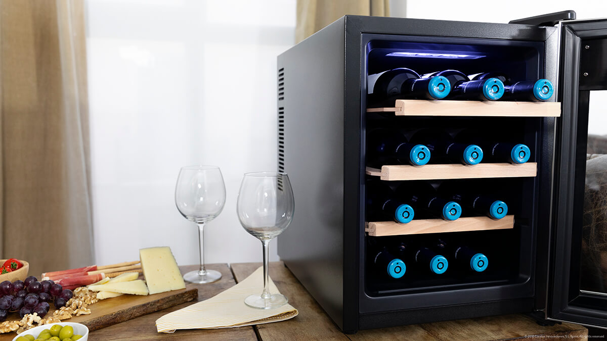 Vinoteca - Cecotec Grand Sommelier 1200 CoolWood, 12 Botellas, 33 L, A