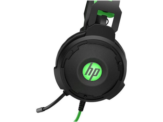 Auriculares gaming - HP Pavilion 600, Sonido envolvente 7.1, LED, Micrófono, Verde y negro