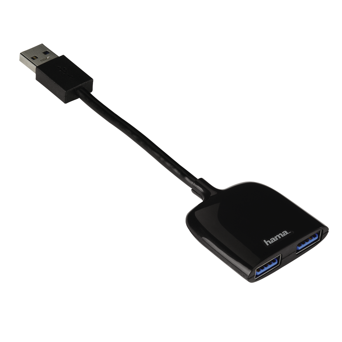 HAMA Mobil 2-fach, USB 3.0 Hub, Schwarz