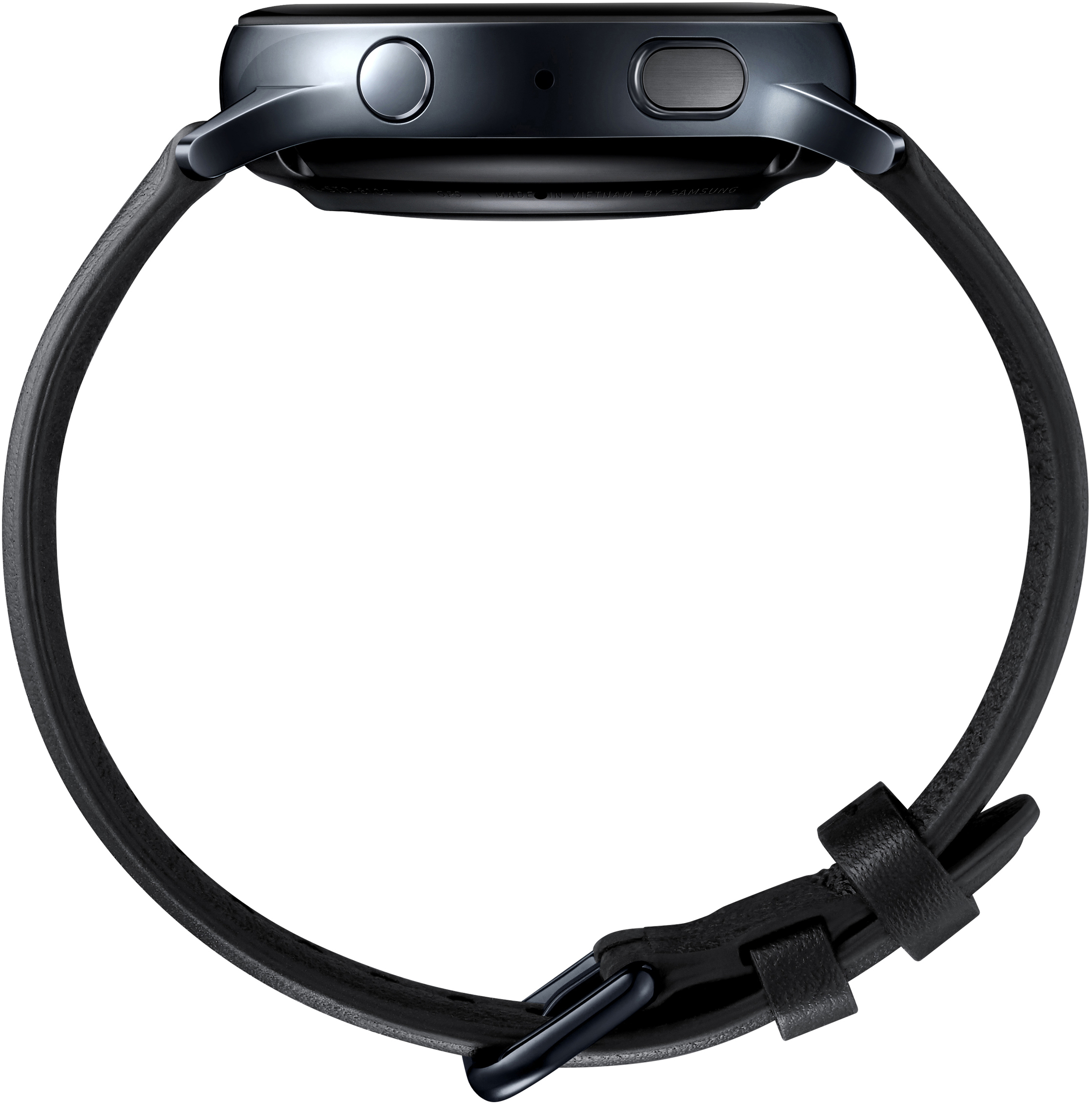 SAMSUNG Galaxy Watch Active2 Stainless Steel 40mm BK Smartwatch Edelstahl Echtleder, S/M, Black