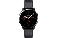 SAMSUNG Galaxy Watch Active2 Stainless Steel 40mm BK Smartwatch Edelstahl Echtleder, S/M, Black
