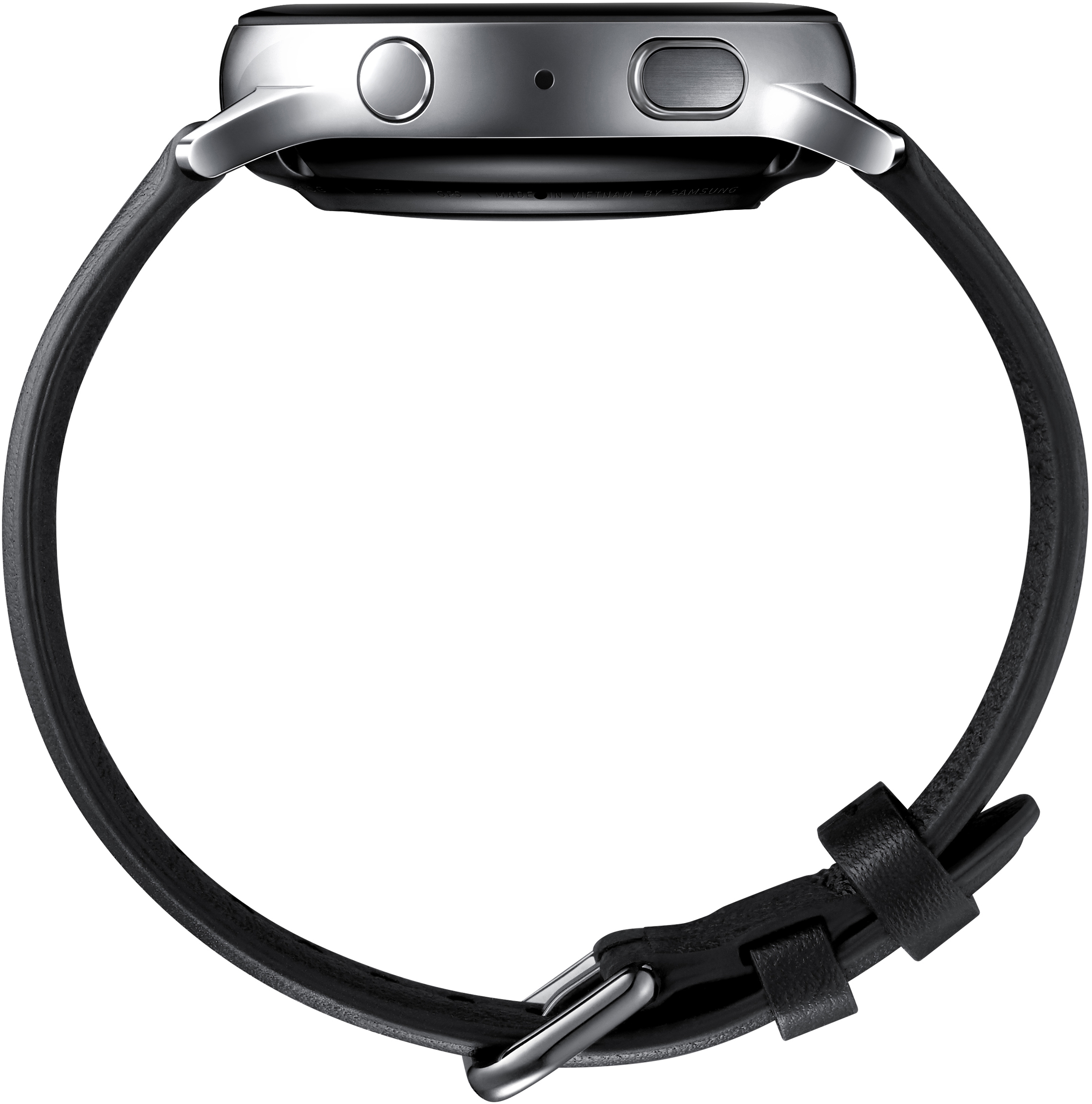 SAMSUNG Galaxy Watch Active2 Stainless Steel 40mm SI Smartwatch Edelstahl Echtleder, S/M, Silver