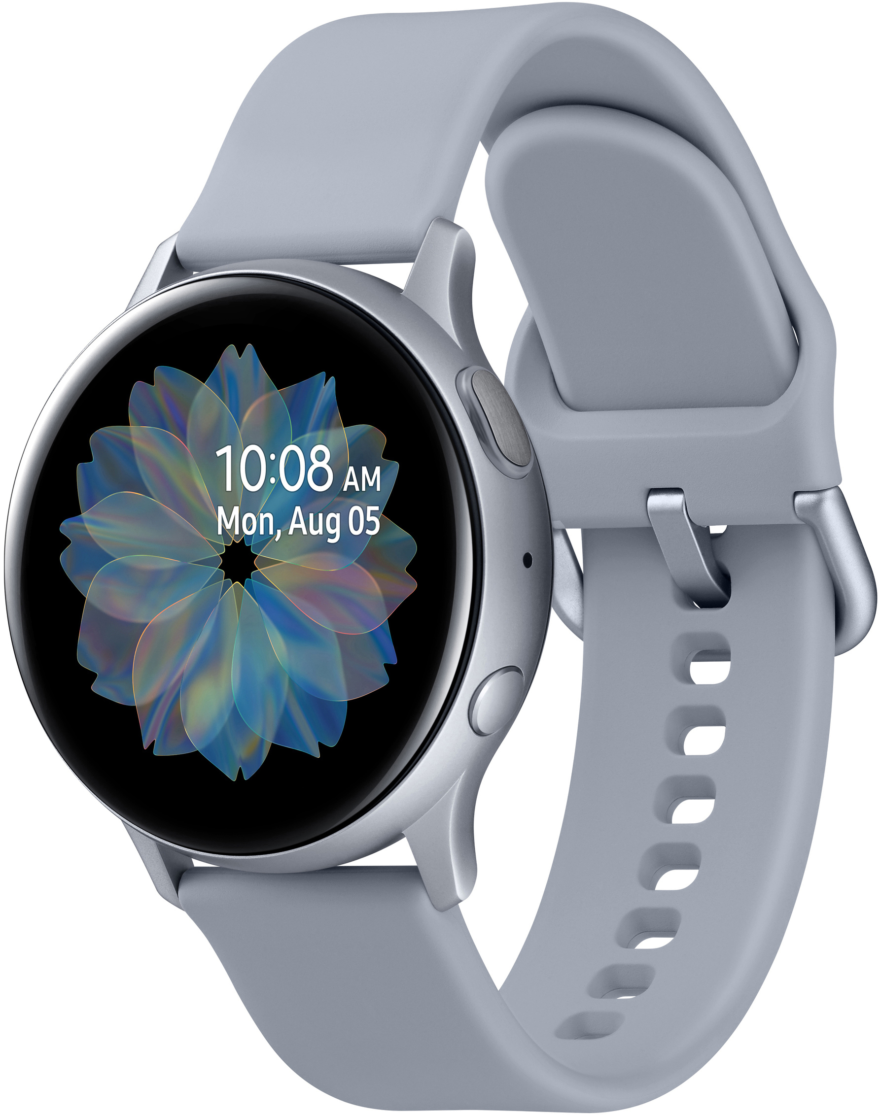 SAMSUNG Galaxy Watch Active2 Aluminium 40mm CS Smartwatch Aluminium Fluorkautschuk, S/M, Cloud Silver