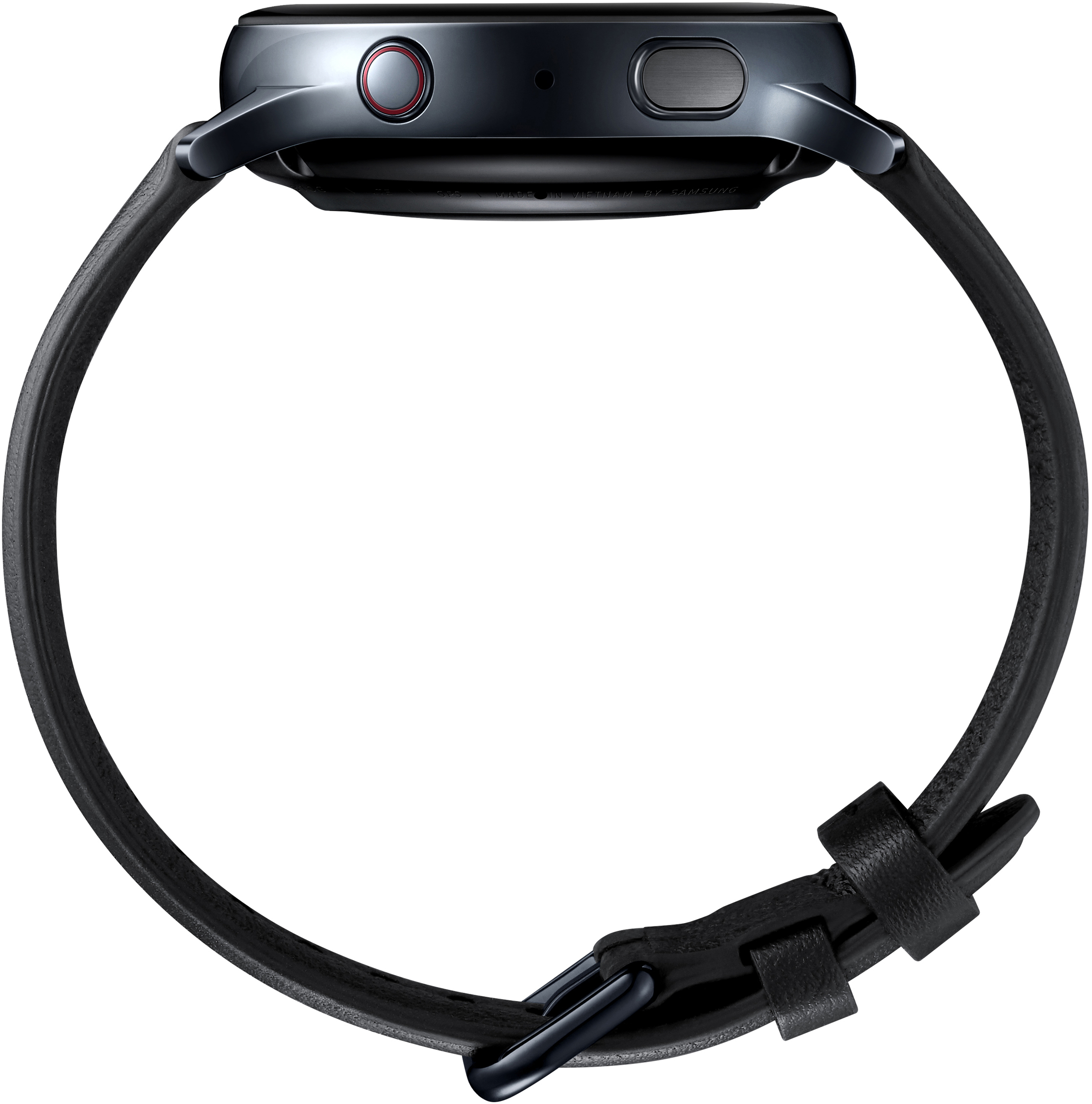 SAMSUNG Galaxy Watch Active2 Stainless Steel 40mm (LTE) BK Smartwatch Edelstahl Echtleder, S/M, Black