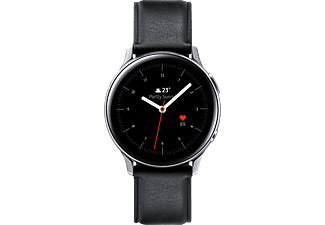 SAMSUNG Galaxy Watch Active2 Stainless Steel 40mm (LTE) SI Smartwatch Edelstahl Echtleder, S/M, Silver