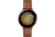 SAMSUNG Galaxy Watch Active2 Stainless Steel 44mm GO Smartwatch Edelstahl Echtleder, M/L, Gold