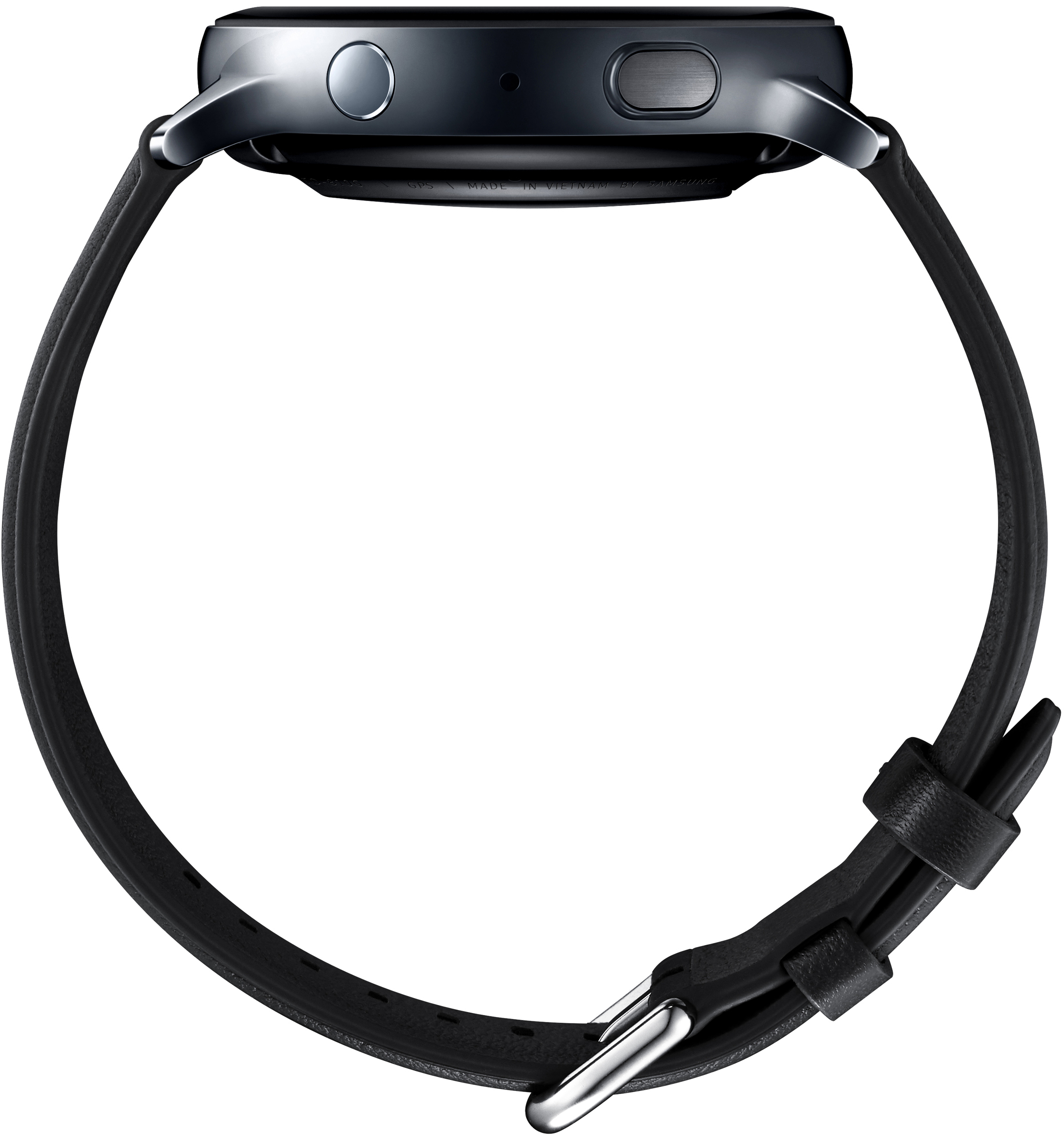 SAMSUNG Galaxy Watch Active2 Stainless Steel 44mm BK Smartwatch Edelstahl Echtleder, M/L, Black