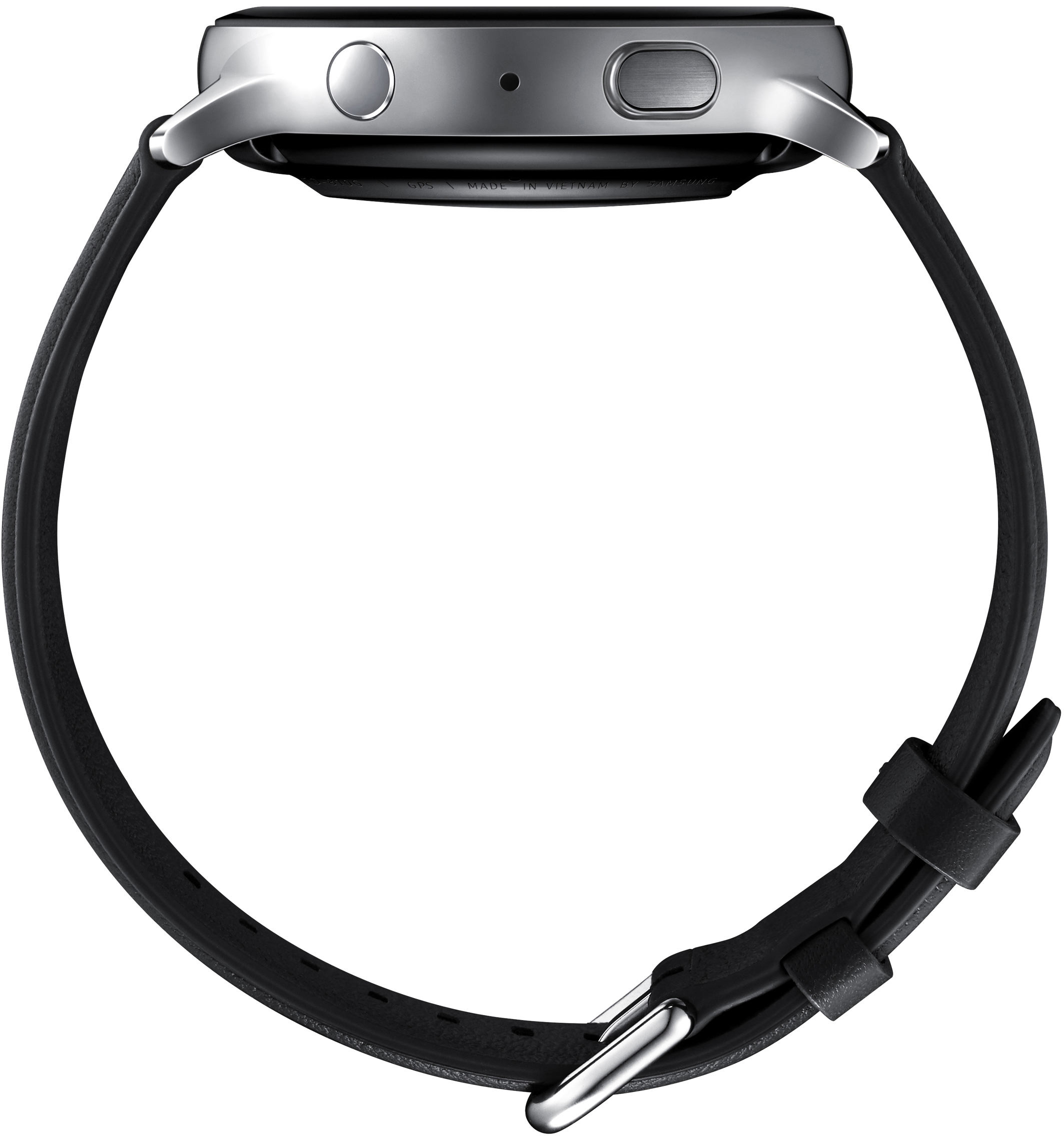 SAMSUNG Galaxy Watch Active2 Stainless Steel 44mm SI Smartwatch Edelstahl Echtleder, M/L, Silver