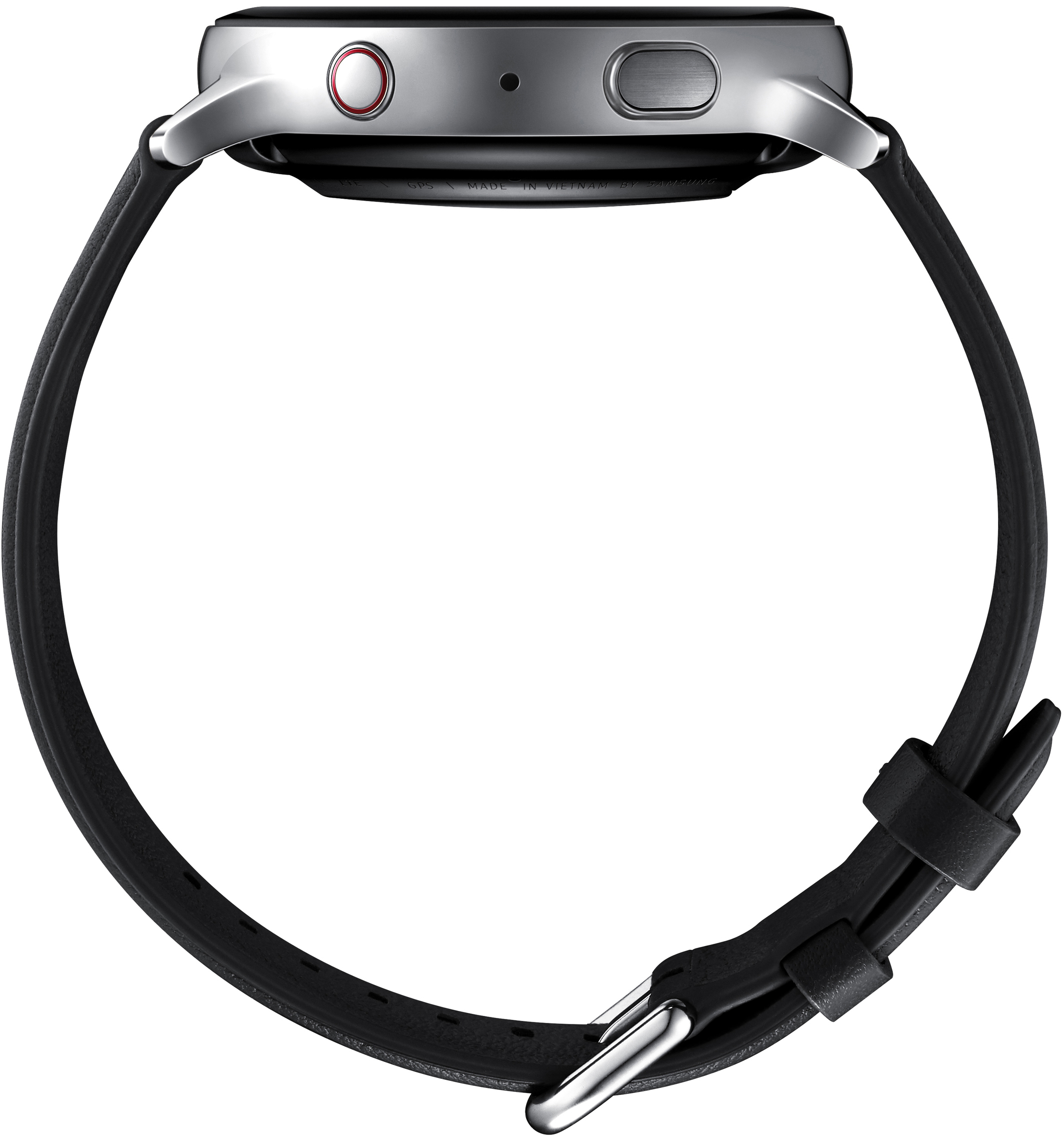 SAMSUNG Galaxy Watch Active2 Stainless Steel 44mm (LTE) SI Smartwatch Edelstahl Echtleder, M/L, Silver