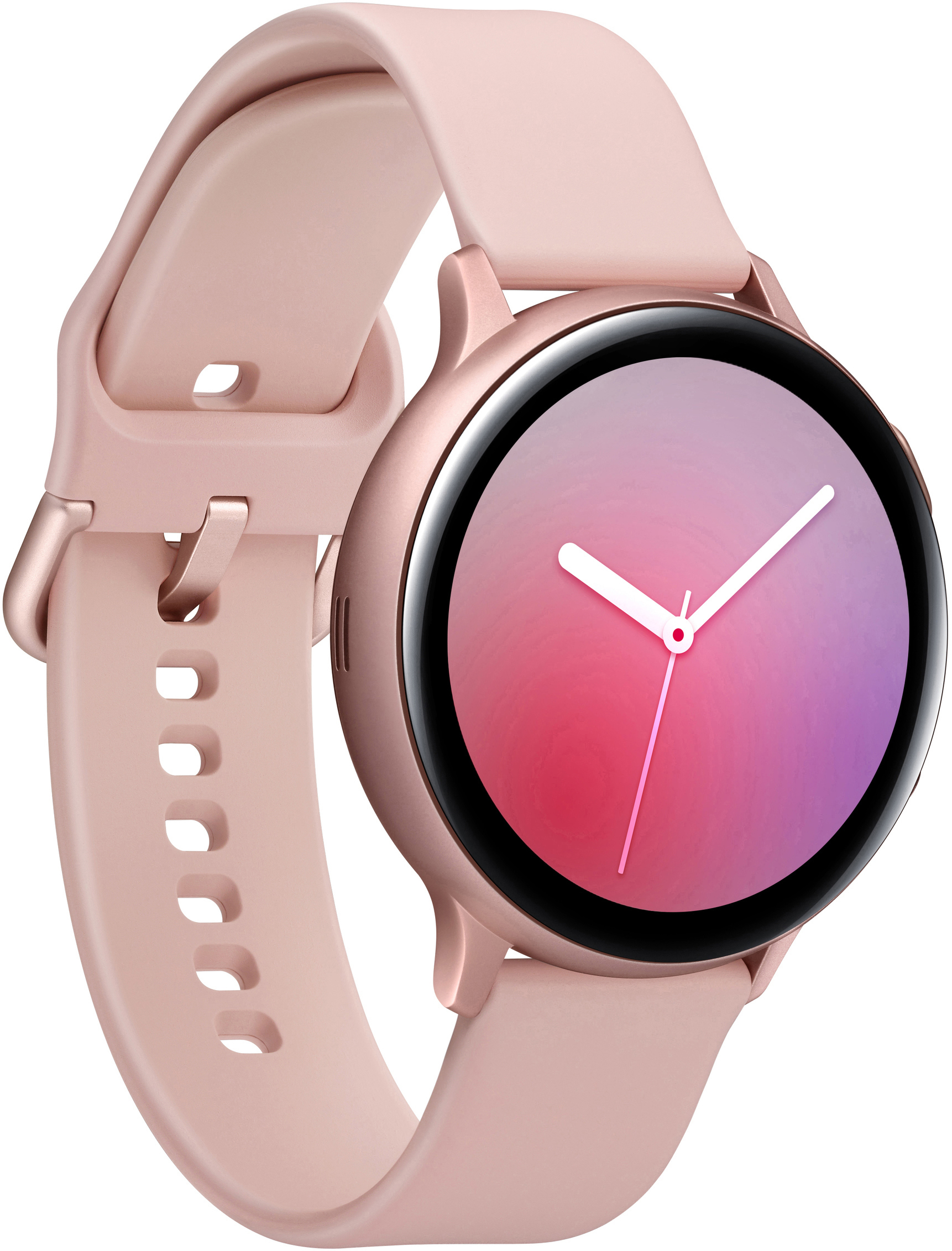 SAMSUNG Galaxy Watch Active2 Aluminium Aluminium 44mm Gold PG Fluorkautschuk, Pink M/L, Smartwatch