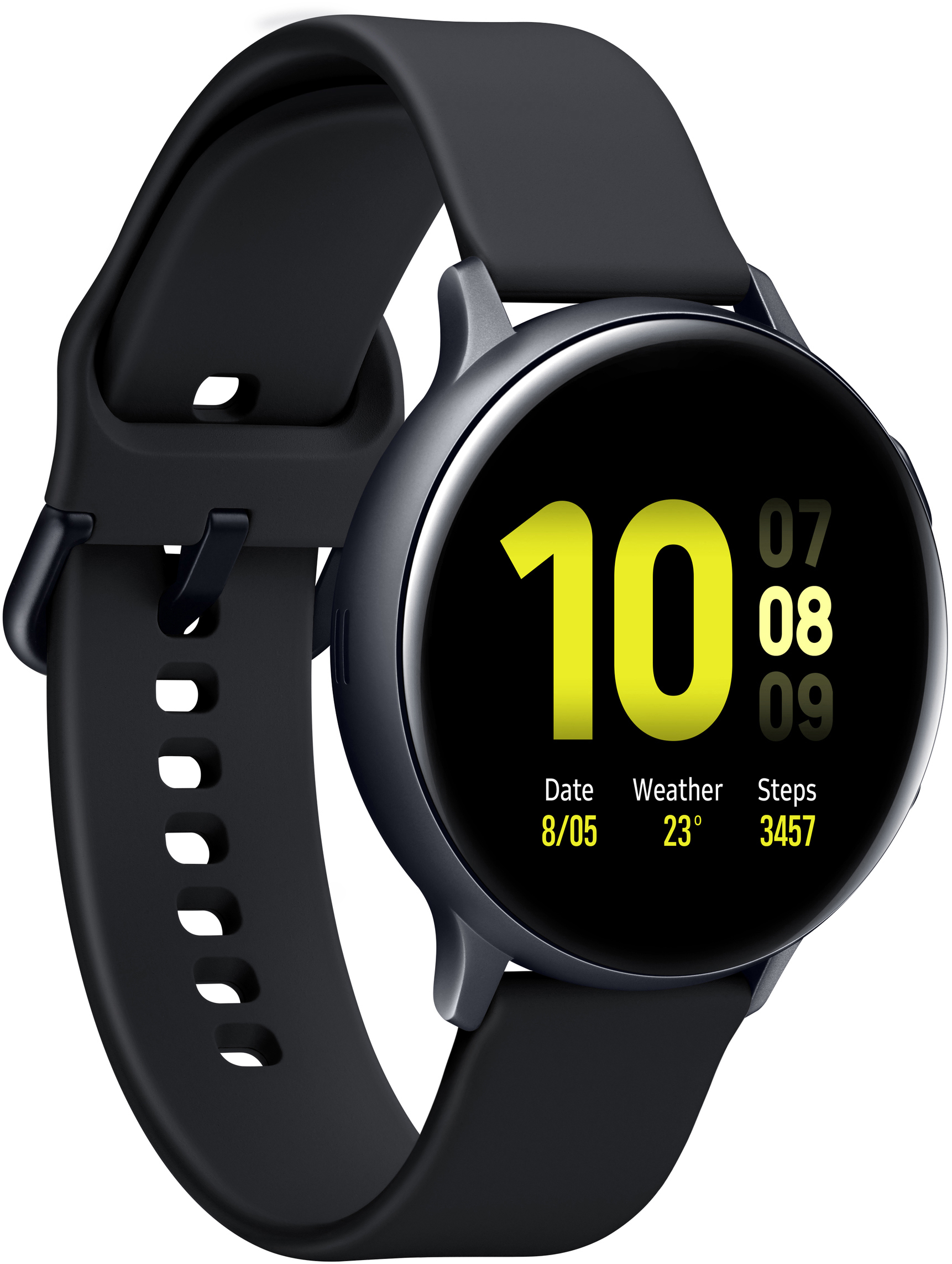 SAMSUNG Galaxy Watch Active2 Aluminium 44mm AB Smartwatch Aluminium Fluorkautschuk, M/L, Aqua Black