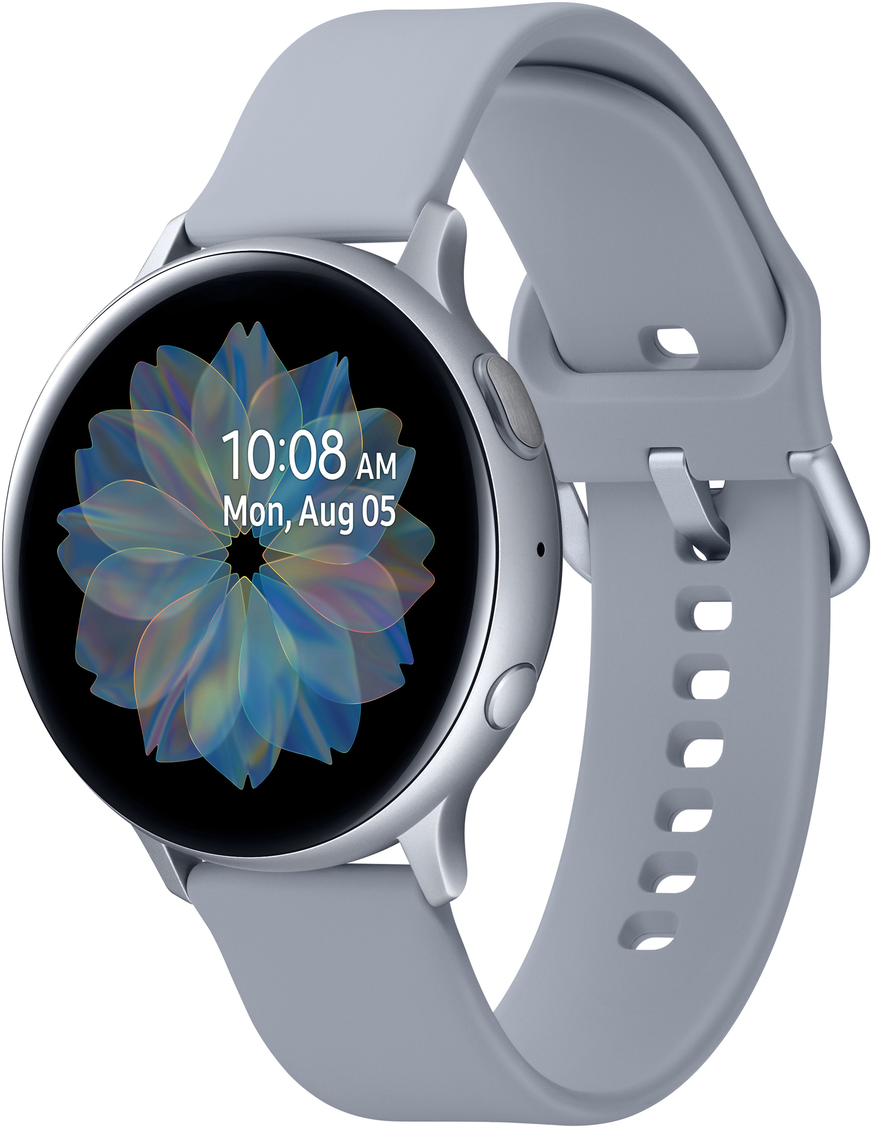 SAMSUNG Galaxy Watch Active2 Aluminium 44mm CS Smartwatch Aluminium Fluorkautschuk, M/L, Cloud Silver