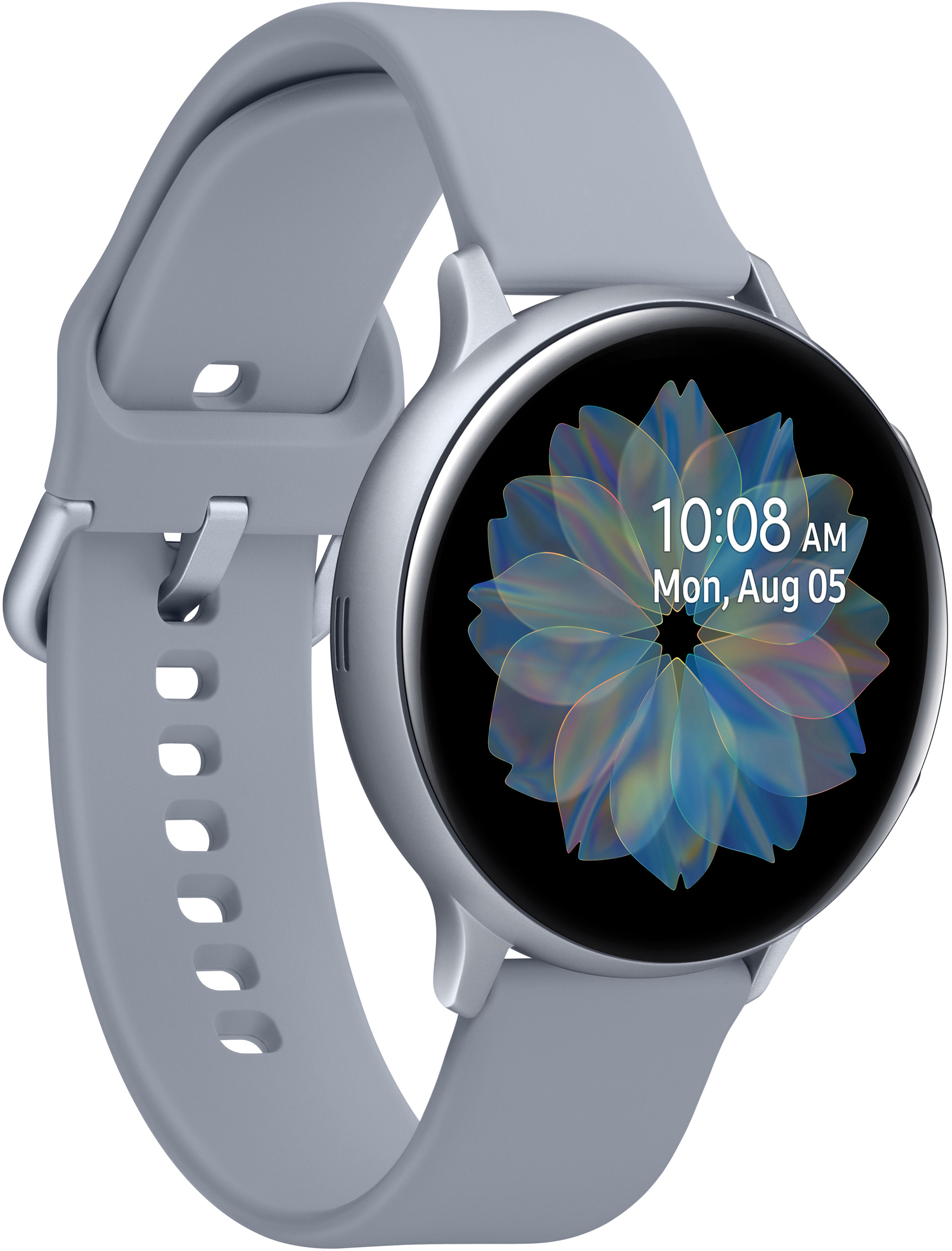 SAMSUNG Galaxy Watch Active2 Aluminium 44mm CS Smartwatch Aluminium Fluorkautschuk, M/L, Cloud Silver