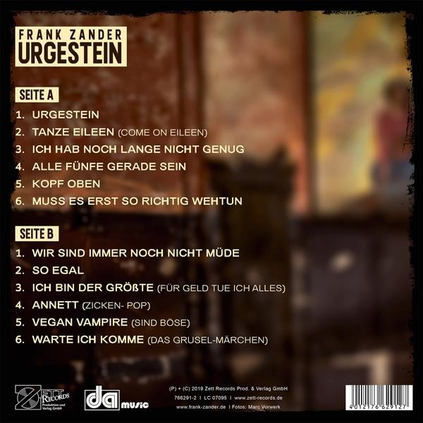 Album-Rückseite, Trackliste: Urgestein, Tanze Eileen, Ich hab noch lange nicht genug.