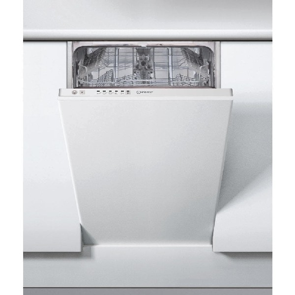 Lavavajillas - Indesit DSIE 2B10, 10 servicios, 6 Programas, Totalmente integrable, 51 dB, A+, Blanco