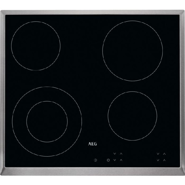 Encimera - AEG HK624010XB, Vitrocerámica, Eléctrica, 4 zonas, 21 cm, Negro