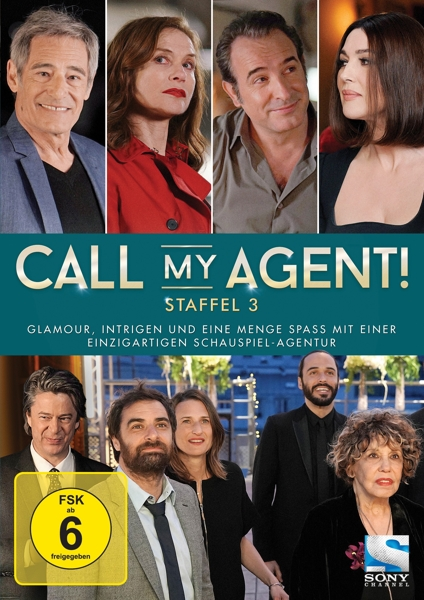 DVD-Cover für Call My Agent! Staffel 3. Zeigt eine Gruppe von Schauspielern. Enthält Text auf Deutsch.