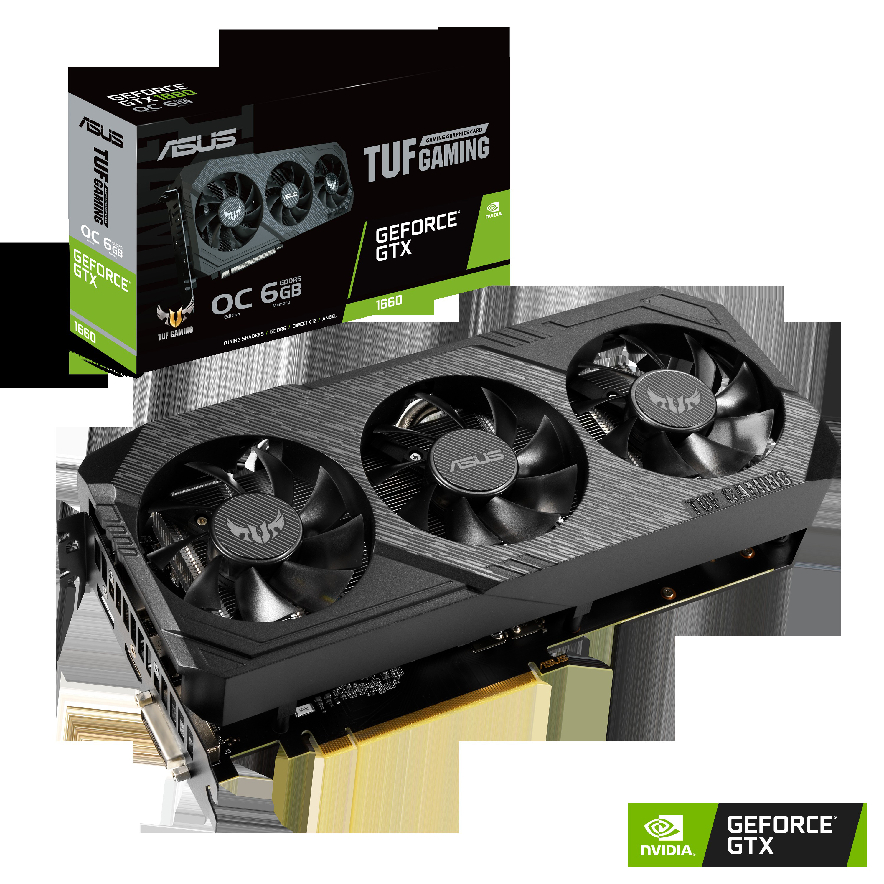 ASUS GeForce® GTX 1660 TUF Gaming OC 6GB (90YV0D15-M0NA00) (NVIDIA, Gaming-Grafikkarte)