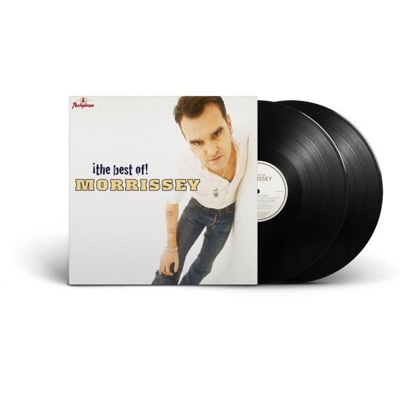 Albumcover mit Morrissey. Zwei Schallplatten sind rechts vom Album vorhanden.