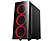 RAMPAGE Redcore Kırmızı Led Fan 500W 80Plus USB 3.0 Gaming Bilgisayar Kasası Siyah