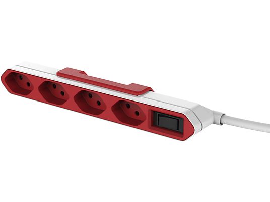 ALLOCACOC PowerBar Socket-Rail - Presa multipla (Rosso/Bianco)