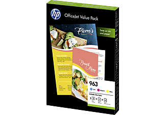 HP 963 Office Value Pack - Tintenpatrone + Papier (Cyan/Magenta/Gelb)