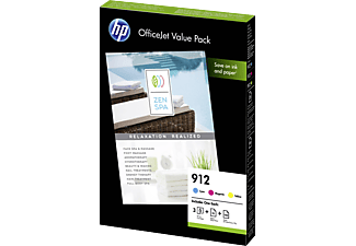 HP 912 Office Value Pack -  (Cyan/Magenta/Jaune)