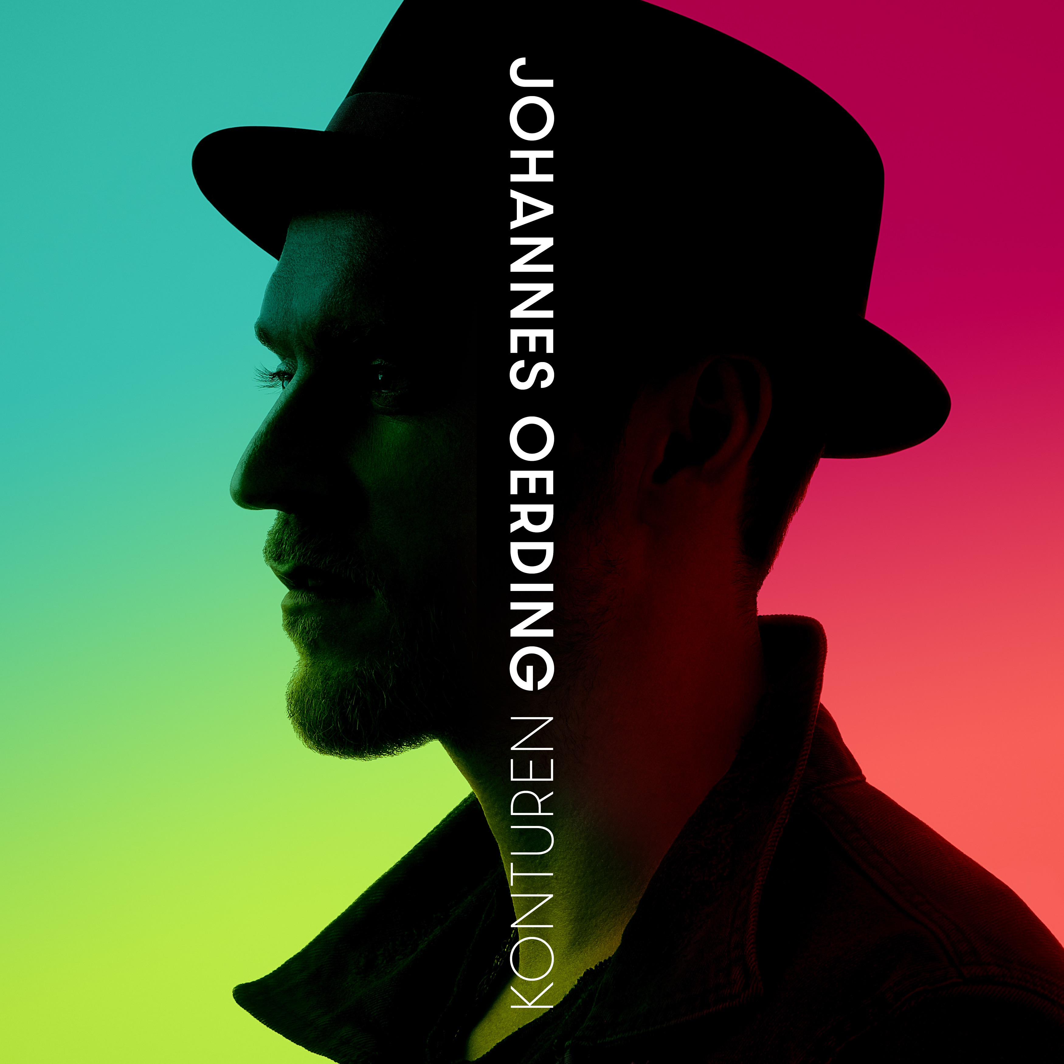 Albumcover mit Profil eines Mannes, Text 'Johannes Oerding'.