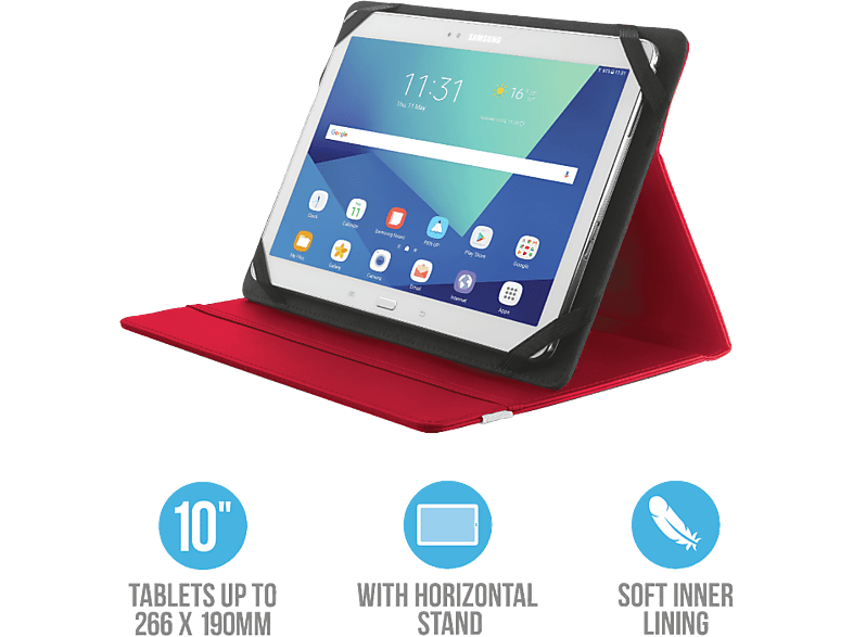 TRUST Bookcover Primo Folio Case voor 10'' tablets Rood (20316)