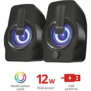 TRUST Stereo PC luidsprekers Gemi RGB 12 W Zwart (22948)