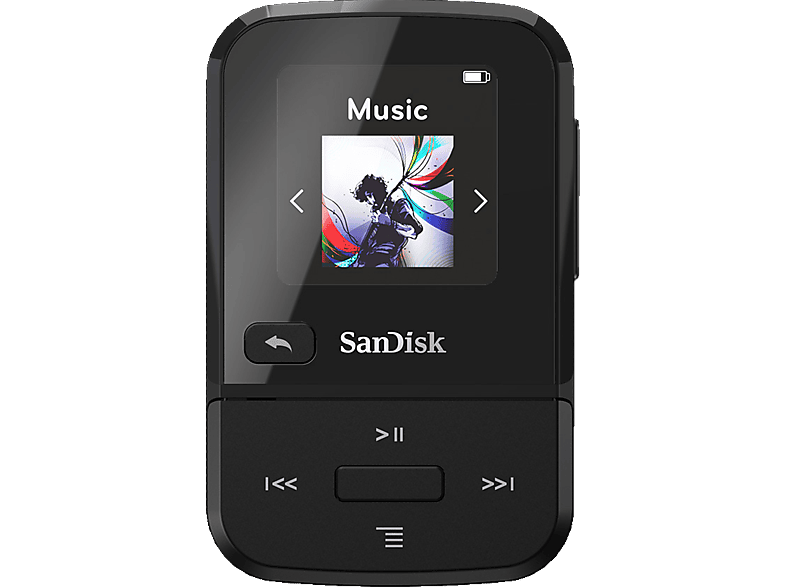 Clip (16 Player MP3 GB, SANDISK Go Sport Schwarz)