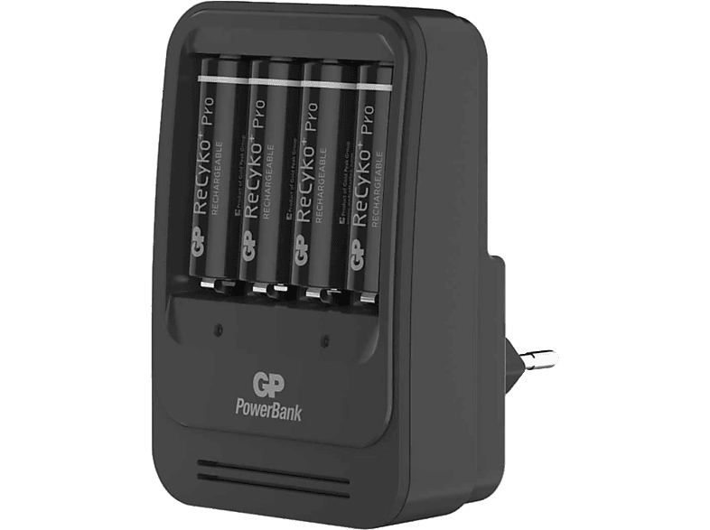 GP BATTERIES Batterijlader + 4 herlaadbare AA-batterijen 2000 mAh (135570GS210AAHCBC4)