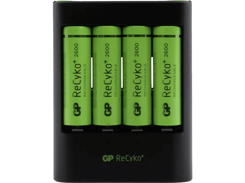 GP BATTERIES Batterijlader + 4 herlaadbare AA-batterijen (130421USB270AAHCC4)