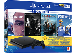 SONY PS4 Slim 500GB+GOW+DET+LAST+FORTNITE+PS-3 AY Oyun Konsolu