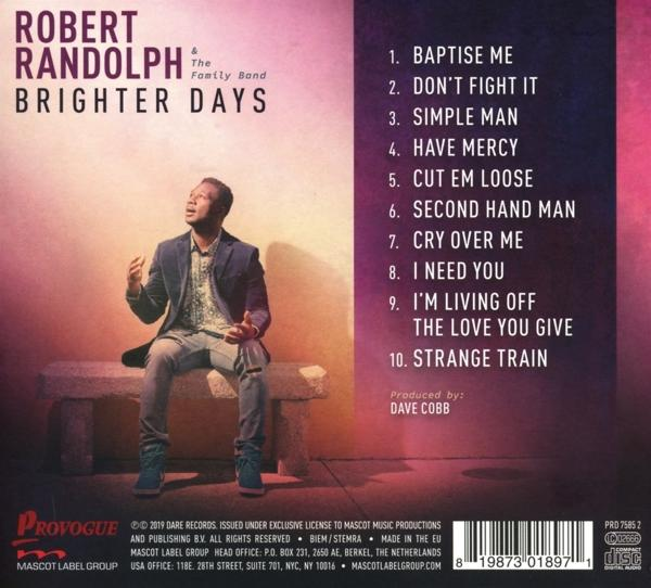 CD-Cover. Robert Randolph, Titelliste, Albumtitel 'Brighter Days'.