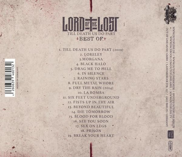 Rückseite einer CD mit einer Liste von Songs und Text.