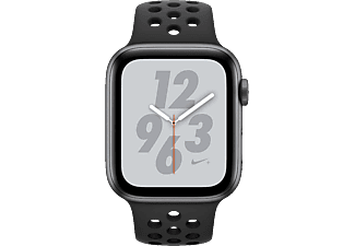 APPLE Watch Series 4 (GPS + Cellular) 44 mm - Smartwatch (145-220 mm, Kunststoff, Armband: Anthrazit/Schwarz / Gehäuse: Dunkelgrau)