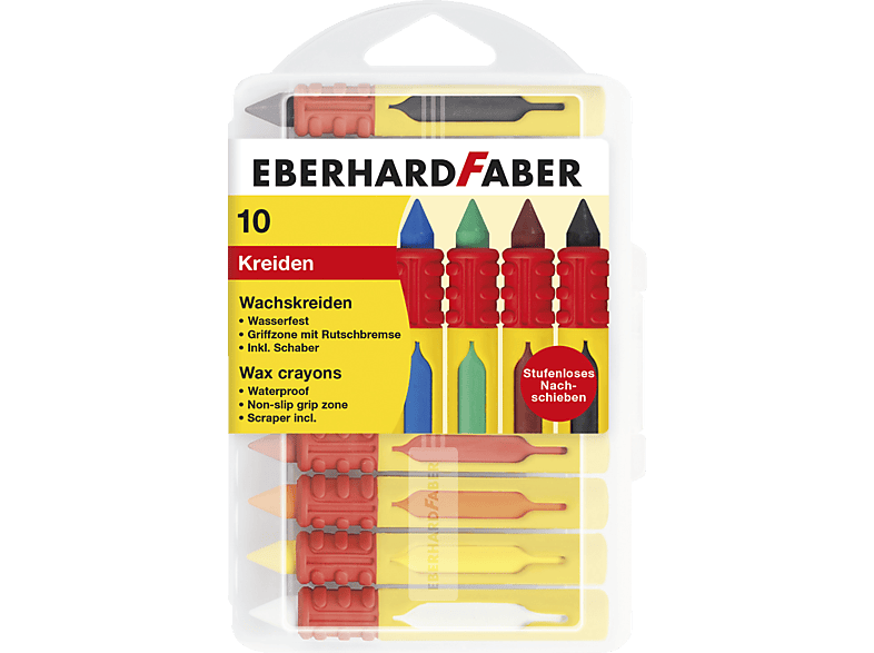 EBERHARD FABER 521009 10er Mehrfarbig , Box Wachsmalkreide