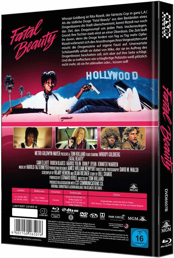 DVD-Cover für den Film Fatal Beauty, eine Frau, die eine Waffe hält.