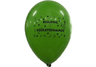 PT Léggömb, 26 cm, két oldalon nyomott "Boldog születésnapot", vegyes szín