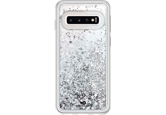 WHITE DIAMONDS Sparkle Silver Stars - Custodia (Adatto per modello: Samsung Galaxy S10)