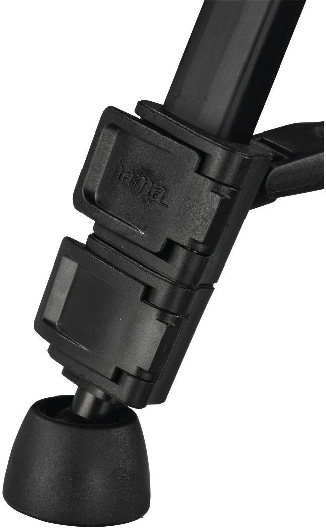 Black tripod leg joint, with 'hama' logo and a rubber foot.