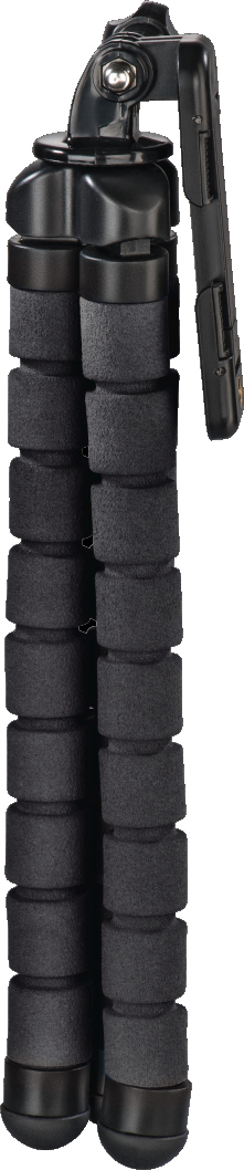 Black flexible tripod with foam padding.
